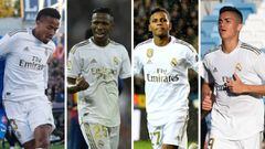Militao, Vinicius, Rodrygo y Reinier, jugadores del Real Madrid.
