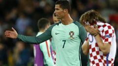Cristiano Ronaldo, consolded Luka Modric after Portugal beat Croatia in Euro 2016.