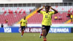 SAN JOSE, COSTA RICA - AUGUST 16: Linda Caicedo of Colombia celebrates scoring their first goal during a Group D match between Colombia and New Zealand as part of FIFA U-20 Women's World Cup Costa Rica 2022 at Estadio Nacional de Costa Rica on August 16, 2022 in San Jose, Costa Rica. (Photo by Katelyn Mulcahy - FIFA/FIFA via Getty Images)