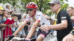 Alberto Contador tras la novena etapa del Tour de Francia.