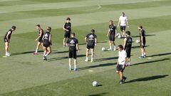 Entrenamiento del Real Madrid para preparar el partido ante el Valladolid.