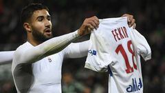 Fekir celebra su gol al Saint-Ettienne.