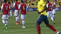 El delantero ecuatoriano marc&oacute; el primer gol en el partido frente a Paraguay.