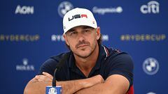 US golfer, Brooks Koepka attends a press conference ahead of the 44th Ryder Cup at the Marco Simone Golf and Country Club in Rome on September 27, 2023. (Photo by Paul ELLIS / AFP)
