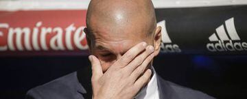 Zidane cuts a frustrated figure as Real are held at home by Eibar on Sunday.