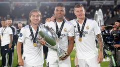 Real Madrid's midfield trio of Luka Modric, Casemiro and Toni Kroos.
