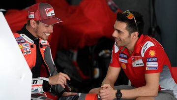 Casey Stoner sonriente durante los test privados de MotoGP en Sepang.