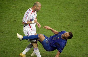 Zidane&#039;s famous run-in with Materazzi in the 2006 World Cup final 