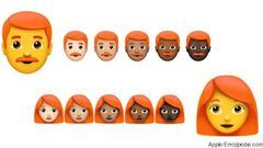 Los pelirrojos m&aacute;s cerca de tener su propio emoji. Foto: Apple/Emojipedia