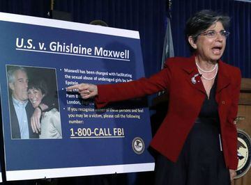 Acting United States Attorney for the Southern District of New York Audrey Strauss speaks during a news conference to announce charges against Ghislaine Maxwell for her alleged role in the sexual exploitation and abuse of multiple minor girls by Jeffrey E