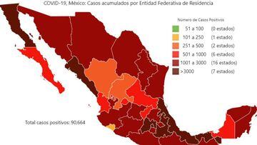 Mapa y casos de coronavirus en M&eacute;xico por estados hoy 31 de mayo