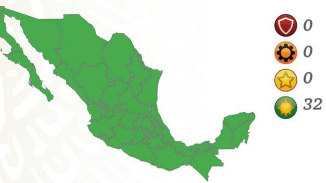 Semáforo COVID en México: todo el país se mantiene en color verde