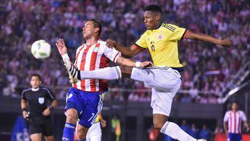 Yerry Mina jugó su primer partido como titular de la Selección Colombia y tuvo un partido impecable frente a Paraguay.