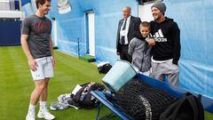 Murray warms up for Queens with Beckham’s son