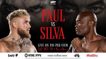 Cartel del Jake Paul vs Anderson Silva.