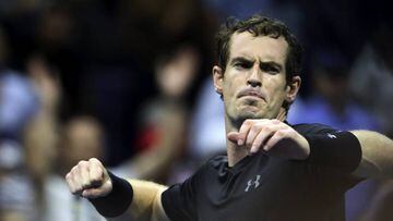 Scot Andy Murray celebrates beating Grigor Dimitrov.