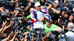 Lewis Hamilton celebra el título en México.