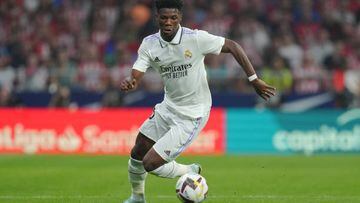 Aurelien Tchouameni of Real Madrid during the La Liga match between Atletico de Madrid and Real Madrid CF played at Civets Metropolitano Stadium on September 18, 2022 in Madrid , Spain. (Photo by Colas Buera / Pressinphoto / Icon Sport)