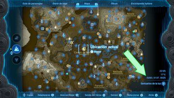 the legend of zelda tears of the kingdom nintendo switch guia numeros radar mapa coordenadas