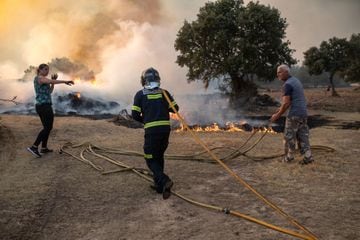 Los incendios se extienden por toda la península ibérica espoleados por la ola de calor. En Losacio (Zamora) ha perdido la vida un brigadista de los medios de extinción de la Junta de Castilla y León. Es el segundo incendio en menos de un mes en en la ciudad castellano leonesa.