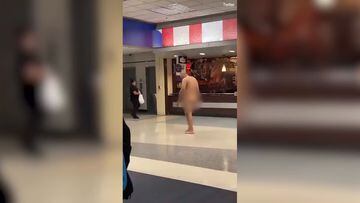 Video shows naked man casually walking through DFW airport