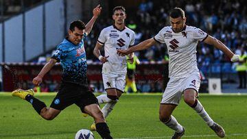Hirving Lozano tuvo actividad en la victoria del Napoli frente al Torino