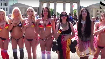 Modelos cantan en bikini el himno alemán por la Eurocopa