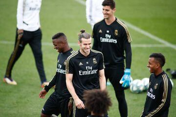 Having fun | Gareth Bale looking like he's enjoying Real Madrid training ahead of PSG test.