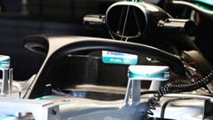 SPA, BELGIUM - AUGUST 25:  The halo fitted to the car of Nico Rosberg of Germany and Mercedes GP in the garage during previews ahead of the Formula One Grand Prix of Belgium at Circuit de Spa-Francorchamps on August 25, 2016 in Spa, Belgium.  (Photo by Charles Coates/Getty Images)