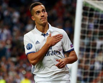Real Madrid's Lucas Vazquez celebrates after scoring a goal. REUTERS/Javier Barbancho