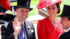 Horse Racing - Royal Ascot - Ascot Racecourse, Ascot, Britain - June 23, 2023  Britain's Prince William and Catherine, Princess of Wales are pictured during the royal procession ahead of the day's races REUTERS/Toby Melville