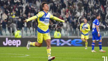 Dybala celebra su gol contra la Sampdoria.