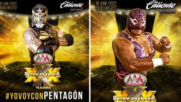 Pentagón Jr. y Villano IV defenderán sus máscaras en Triplemanía XXX en CDMX.