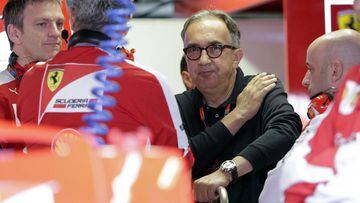 Fiat Chrysler CEO Sergio Marchionne stands in the box during the third free practice session for the Italian F1 Grand Prix in Monza September 5, 2015.  REUTERS/Max Rossi      