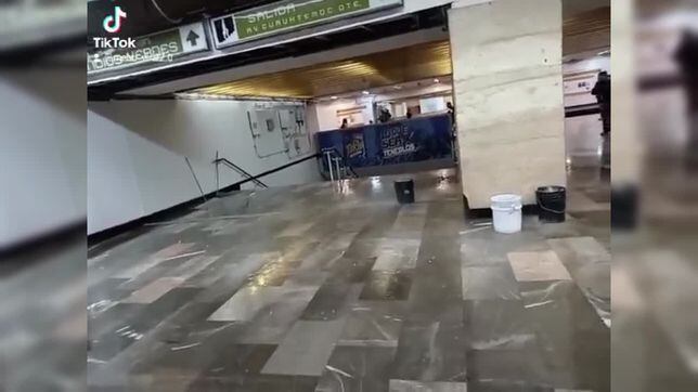 Viral: Así se desploma techo del Metro Eugenia en CDMX por intensas lluvias
