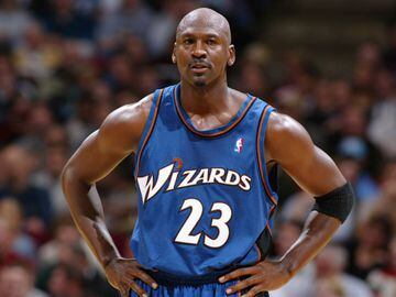 MINNEAPOLIS - NOVEMBER 5:  Portrait of Michael Jordan #23 of the Washington Wizards during the game against the Minnesota Timberwolves at Target Center on November 5, 2002 in Minneapolis, Minnesota.  The Timberwolves won 90-86.  NOTE TO USER: User expressly acknowledges and agrees that, by downloading and/or using this Photograph, User is consenting to the terms and conditions of the Getty Images License Agreement.  Mandatory copyright notice: Copyright 2002 NBAE  (Photo by: David Sherman/NBAE/Getty Images)
