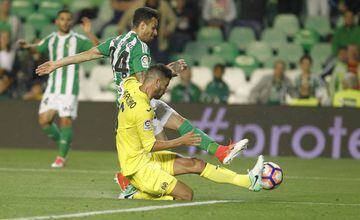 Musacchio whips the ball from under Rubén Castro's feet in the recent meeting with Betis.