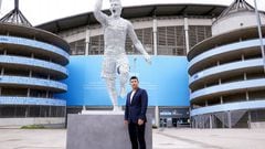 Manchester City fans and legends Vincent Kompany and Yaya Toure celebrated the unveiling of the Sergio Aguero statue and the anniversary of his epic goal.