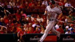 ST. LOUIS, MO - AUGUST 15: Daniel Murphy #20 of the Washington Nationals rounds third base after hitting a home run against the St. Louis Cardinals in the ninth inning at Busch Stadium on August 15, 2018 in St. Louis, Missouri.   Dilip Vishwanat/Getty Images/AFP == FOR NEWSPAPERS, INTERNET, TELCOS &amp; TELEVISION USE ONLY ==