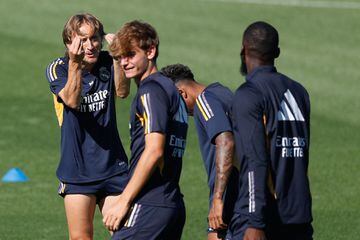 Modric, durante un entrenamiento con el Real Madrid.