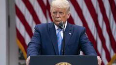 El presidente Donald Trump habla sobre la estrategia de prueba del coronavirus, en el Rose Garden de la Casa Blanca, el lunes 28 de septiembre de 2020, en Washington.