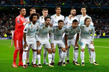 Real Madrid's starting line-up.