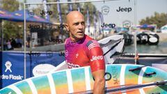 LEMOORE, CA, UNITED STATES - JUNE 18: Eleven-time WSL Champion Kelly Slater of the United States after surfing in Heat 2 of the Qualifying Round of the Surf Ranch Pro presented by Adobe on JUNE 18, 2021 in Lemoore, CA, United States. (Photo by Jackson Van Kirk/World Surf League)