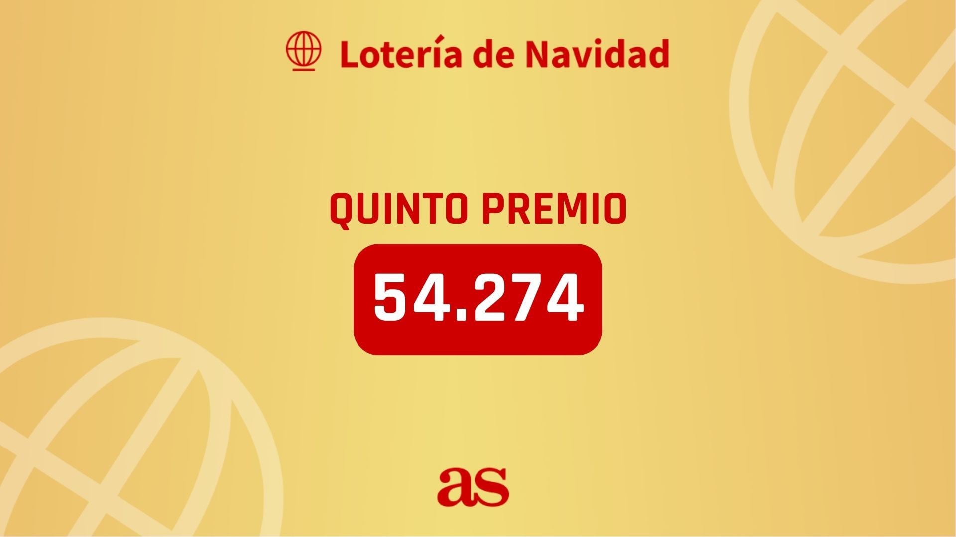 Quintos premios del sorteo de la Lotería de Navidad 2023: el 54274, primero en salir