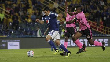 Roberto Ovelar en el partido entre Millonarios y Boyac&aacute; Chic&oacute; por Copa &Aacute;guila 2018