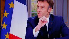 The French president, during an interview to explain the controversial pension reform, removed it while the cameras were pointed elsewhere.
