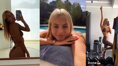 La novia de Courtois muestra un día en casa del portero: gym, piscina y mucho cariño