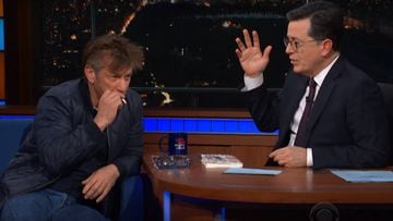Sean Penn acude drogado a la televisi&oacute;n durante su entrevista con Stephen Colbert.