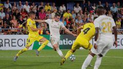 Soccer Football - La Liga Santander - Villarreal v Real Madrid - Estadio de la Ceramica, Villarreal, Spain - September 1, 2019   Real Madrid&#039;s Gareth Bale scores their second goal    REUTERS/Juan Medina