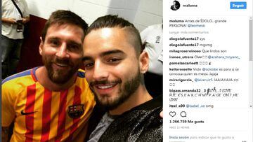 Maluma se lanza un selfie con Messi y lo alaba: "Gran persona"